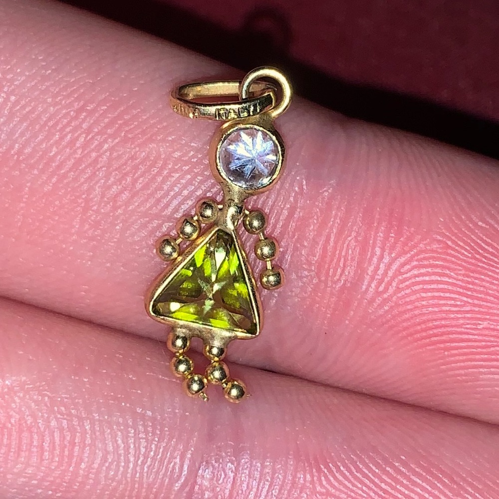 Vintage 14K Gold Little People august Pendant